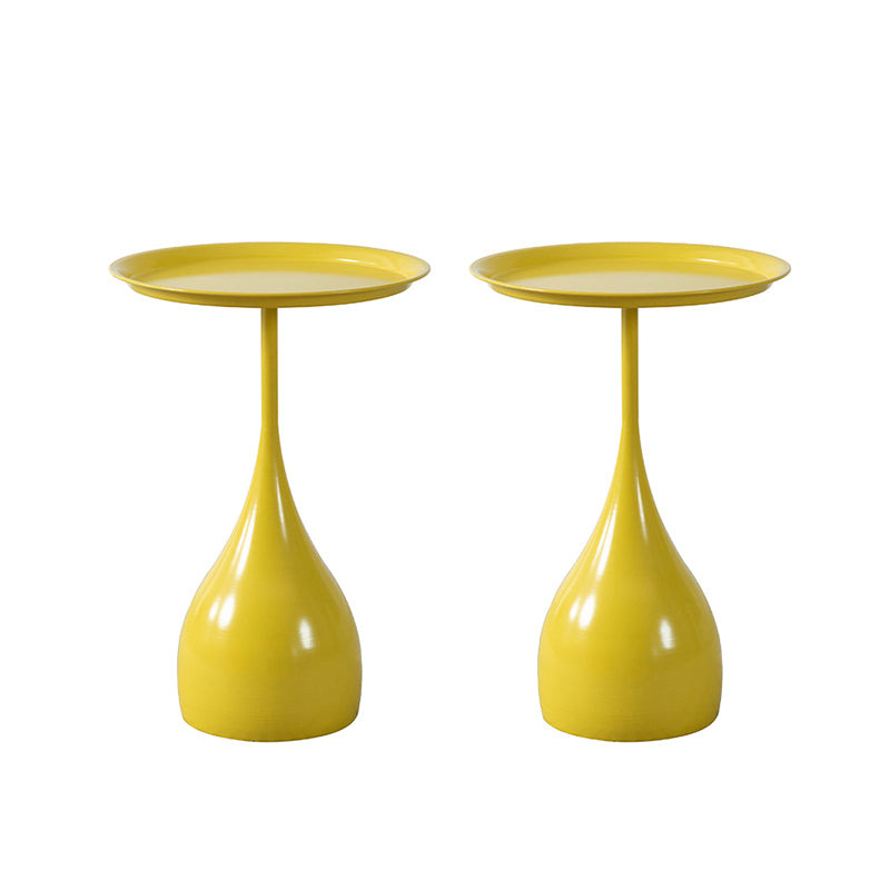 23.6 inch Tall Metal Side Table Minimalist Pedestal End Table Yellow 2 Clearhalo 'Coffee & Accent Tables' 'End & Side Tables' 'end_side_tables' 'furn' 'furn_end_side_tables' 'Furniture' 'Living Room Furniture' 5769692