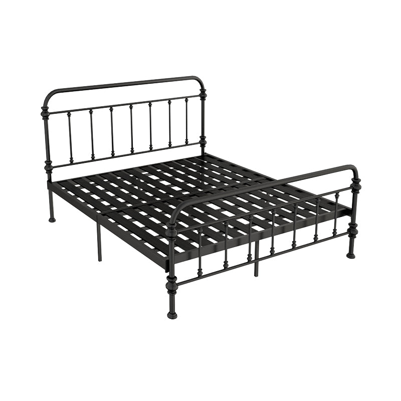 Open-Frame Bed with Spindle Headboard and Metal Legs in Solid Color Clearhalo 'Bedroom Furniture' 'Beds' 'furn' 'furn_beds' 'Furniture' 5769750