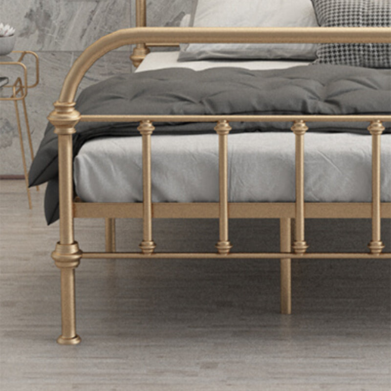 Open-Frame Bed with Spindle Headboard and Metal Legs in Solid Color Clearhalo 'Bedroom Furniture' 'Beds' 'furn' 'furn_beds' 'Furniture' 5769751
