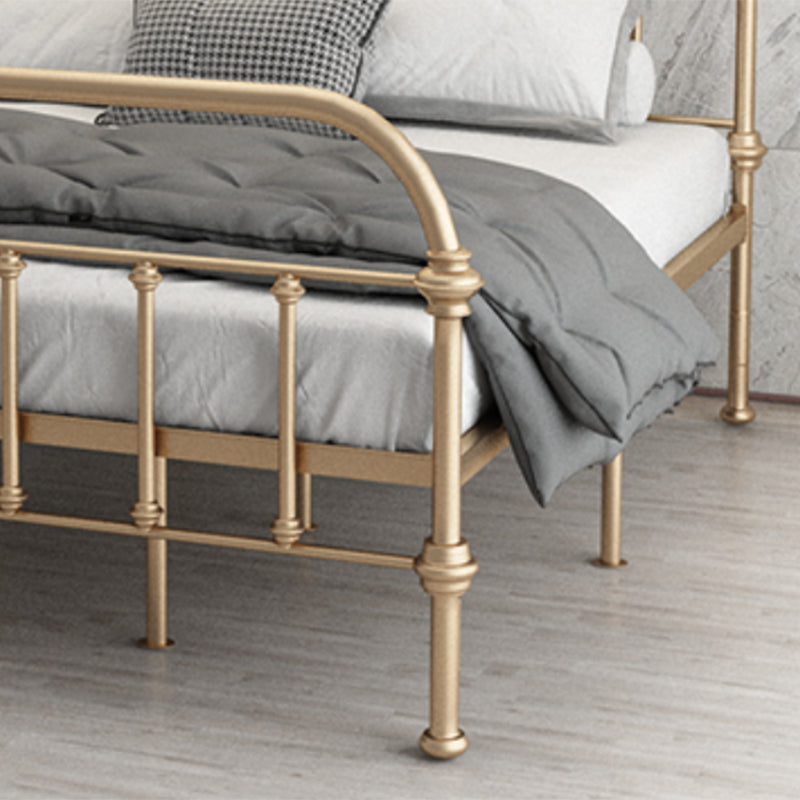 Open-Frame Bed with Spindle Headboard and Metal Legs in Solid Color Clearhalo 'Bedroom Furniture' 'Beds' 'furn' 'furn_beds' 'Furniture' 5769753