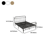 Open-Frame Bed with Spindle Headboard and Metal Legs in Solid Color Clearhalo 'Bedroom Furniture' 'Beds' 'furn' 'furn_beds' 'Furniture' 5769761