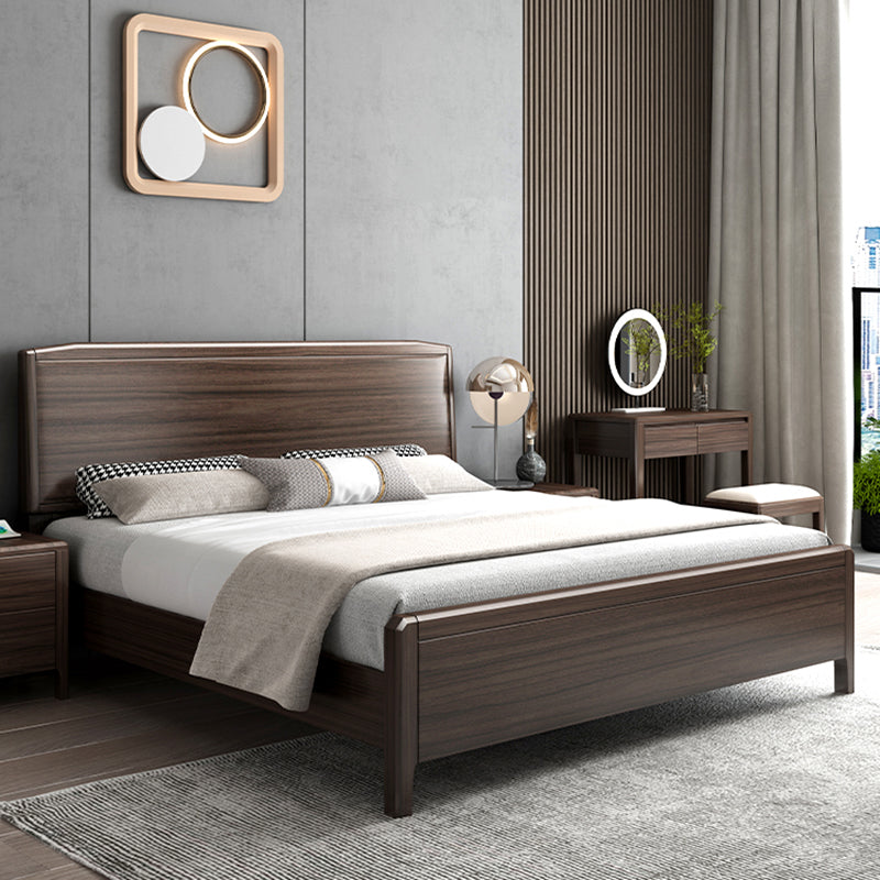 Cadre de lit de noyer en bois du milieu du siècle 85 pouces D Cadre de lit en marron