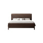 Midden-eeuws houten walnoot bedframe 85-in-d d paneel bedframe in bruin