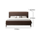 Midden-eeuws houten walnoot bedframe 85-in-d d paneel bedframe in bruin