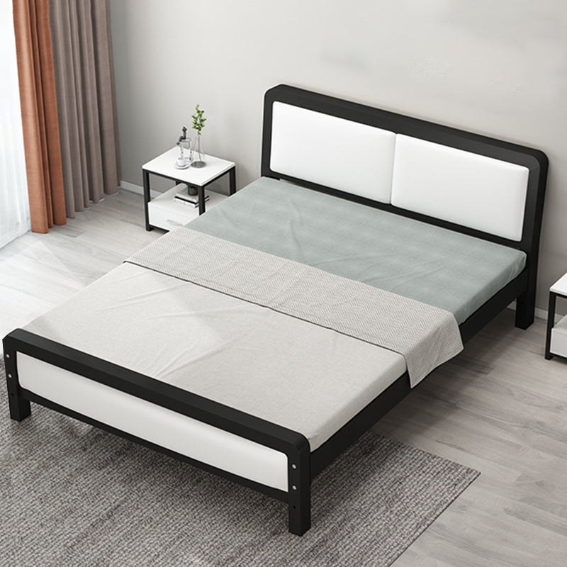 Modern Iron Wire-Grid Bed Frame 36.6" H Black & White Panel Bed with Headboard King Black Bed & Mattress Clearhalo 'Bedroom Furniture' 'Beds' 'furn' 'furn_beds' 'Furniture' 5769824