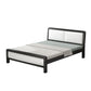 Modern Iron Wire-Grid Bed Frame 36.6" H Black & White Panel Bed with Headboard Clearhalo 'Bedroom Furniture' 'Beds' 'furn' 'furn_beds' 'Furniture' 5769828