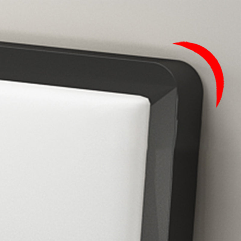 Modern Iron Wire-Grid Bed Frame 36.6" H Black & White Panel Bed with Headboard Clearhalo 'Bedroom Furniture' 'Beds' 'furn' 'furn_beds' 'Furniture' 5769831