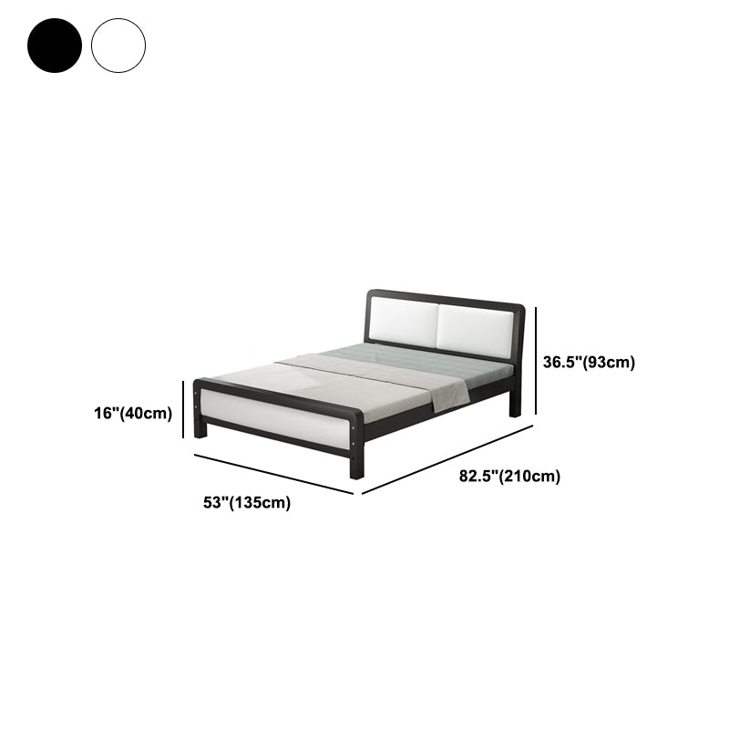 Modern Iron Wire-Grid Bed Frame 36.6" H Black & White Panel Bed with Headboard Clearhalo 'Bedroom Furniture' 'Beds' 'furn' 'furn_beds' 'Furniture' 5769842