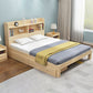 Nordic Solid Wood Bookcase Included Bed Frame Upholstered 2-Drawer Bed Frame