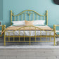 Contemporary Wire-Grid Open-Frame Bed with Metal Arched Headboard