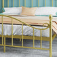 Contemporary Wire-Grid Open-Frame Bed with Metal Arched Headboard