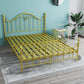 Contemporary Wire-Grid Open-Frame Bed with Metal Arched Headboard
