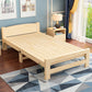 Natural Pine Wood Bed Frame Nordic 21.65" H Folding Bed with Headboard Clearhalo 'Bedroom Furniture' 'Beds' 'furn' 'furn_beds' 'Furniture' 5769946