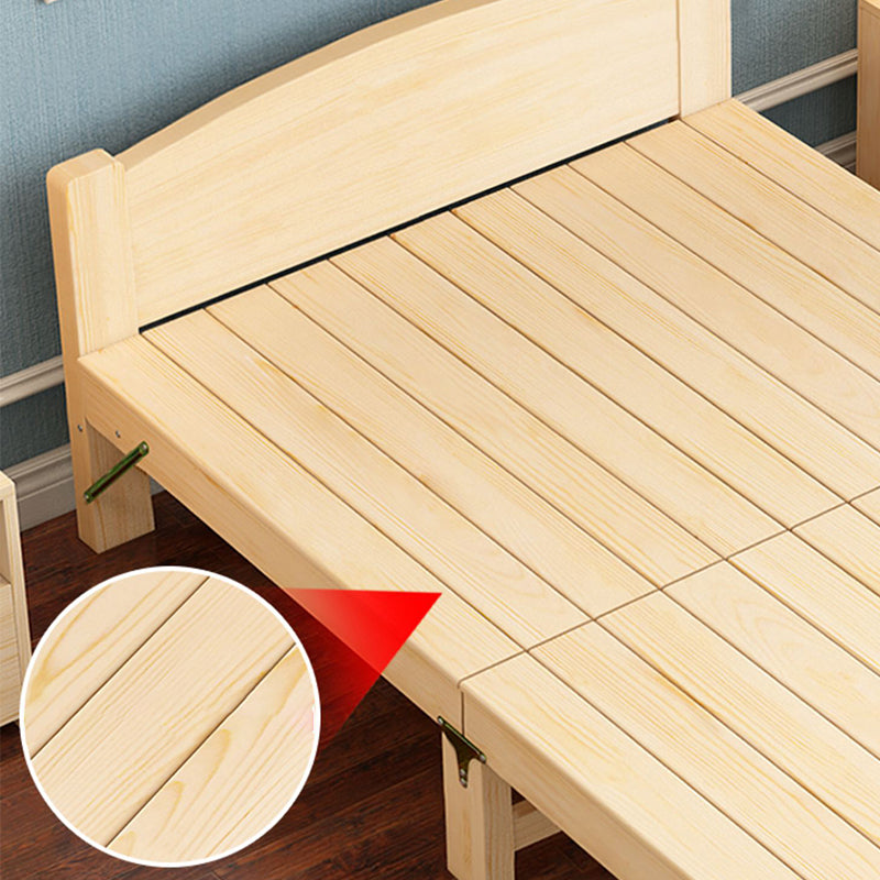 Natural Pine Wood Bed Frame Nordic 21.65" H Folding Bed with Headboard Clearhalo 'Bedroom Furniture' 'Beds' 'furn' 'furn_beds' 'Furniture' 5769950
