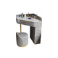 Glam Dressing Table Stool Set with Drawers, Slate Top Makeup Vanity Set