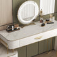 Glam Wood Vanity Dressing Table Slate Top Makeup Vanity Set with Drawers
