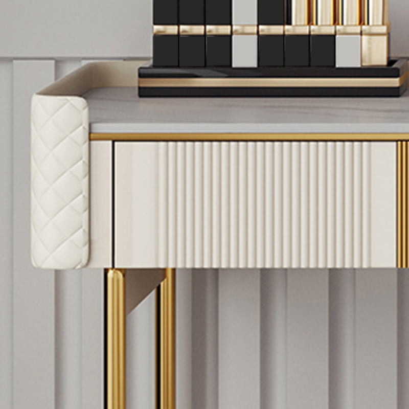 Glam Slate Top Vanity Dressing Table Beige Wooden Makeup Vanity Desk Clearhalo 'Bedroom Furniture' 'furn' 'furn_makeup_vanities' 'Furniture' 'Makeup Vanities' 'makeup_vanities' 5770044