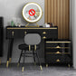 Glam Slate Top Vanity Dressing Table 7 Drawers Vanity Makeup Table Set