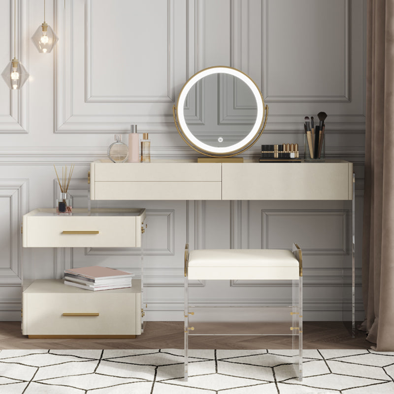 Glam leisteen bovenaankrandtafel Stoel Set massief houten make -upteller