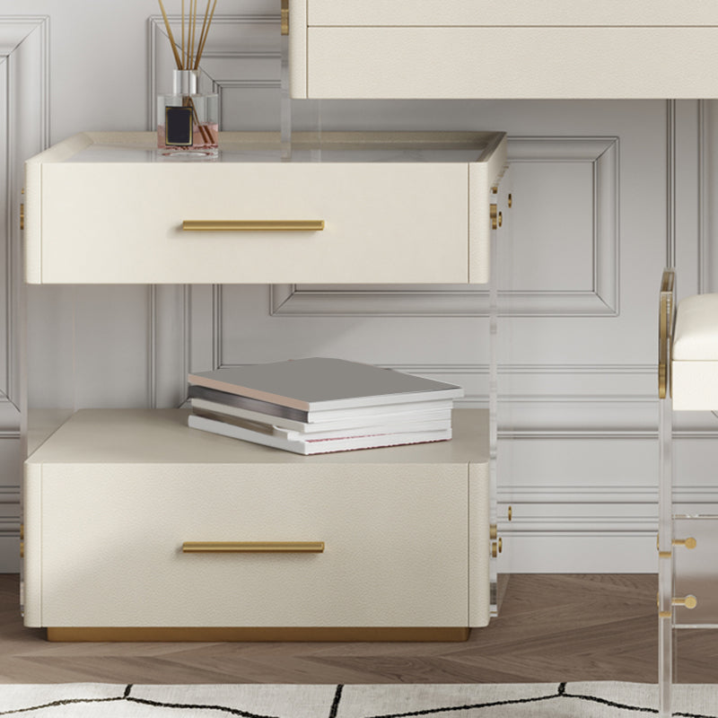 Glam leisteen bovenaankrandtafel Stoel Set massief houten make -upteller