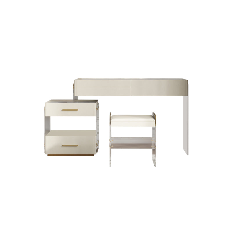 Glam leisteen bovenaankrandtafel Stoel Set massief houten make -upteller