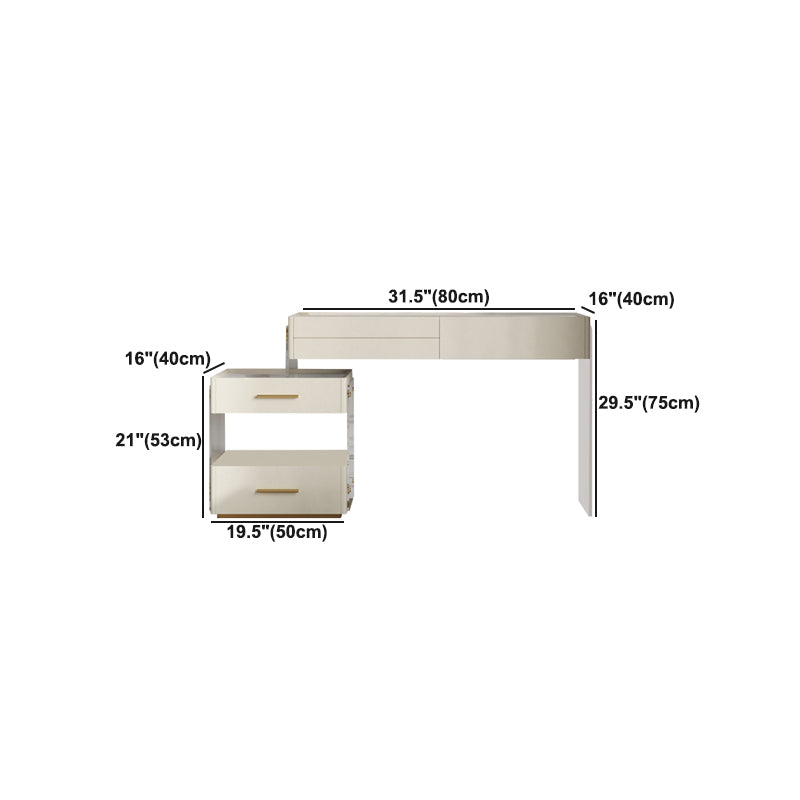 Glam leisteen bovenaankrandtafel Stoel Set massief houten make -upteller