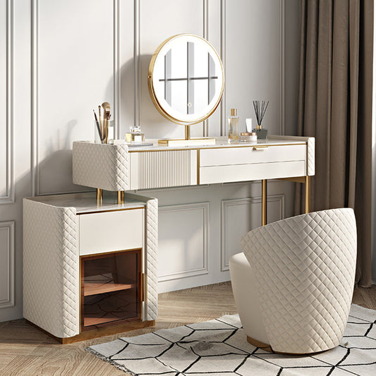 Glam beige Make -up Vanity Desk 4 Schubladen Eitelkeitsverkederstisch