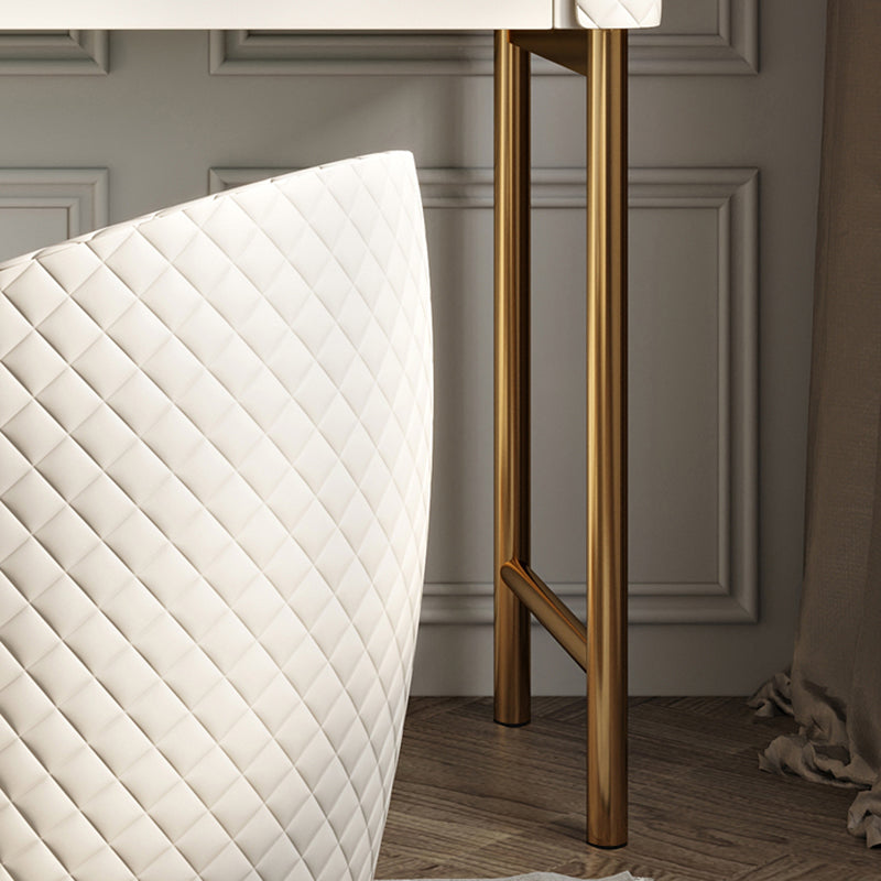 Glam Beige Makeup Vanity Desk 4 Drawer Vanity Dressing Table