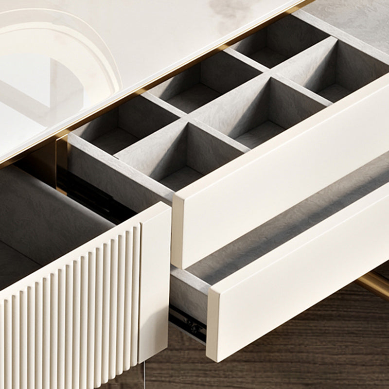 Glam Beige Makeup Vanity Desk 4 Drawer Vanity Dressing Table