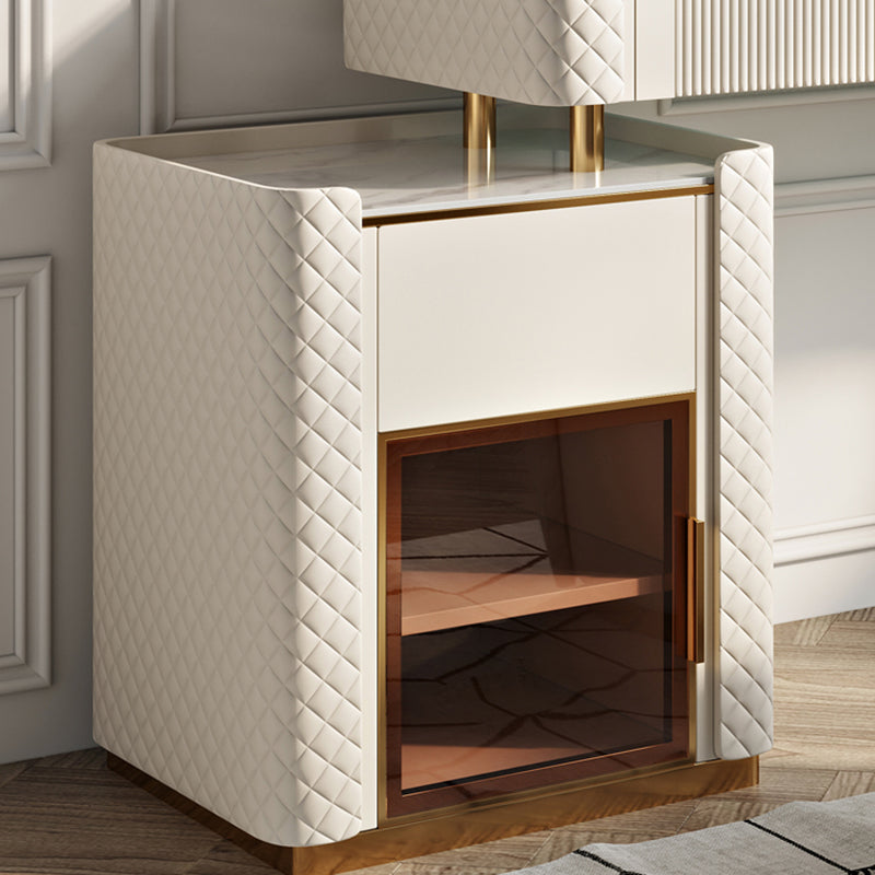 Glam Beige Makeup Vanity Desk 4 Drawer Vanity Dressing Table