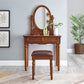 Traditional Vanity Dressing Table Set Solid Wood Make-up Vanity Makeup Vanity & Stools Brown Clearhalo 'Bedroom Furniture' 'furn' 'furn_makeup_vanities' 'Furniture' 'Makeup Vanities' 'makeup_vanities' 5770136