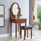 Traditional Vanity Dressing Table Set Solid Wood Make-up Vanity Clearhalo 'Bedroom Furniture' 'furn' 'furn_makeup_vanities' 'Furniture' 'Makeup Vanities' 'makeup_vanities' 5770137