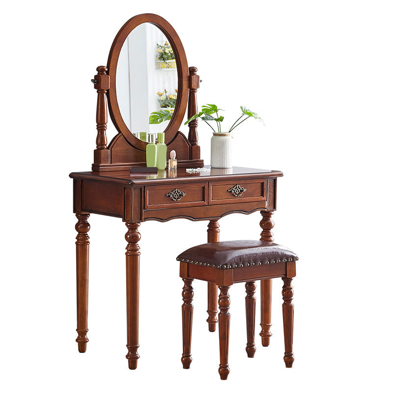 Traditional Vanity Dressing Table Set Solid Wood Make-up Vanity Clearhalo 'Bedroom Furniture' 'furn' 'furn_makeup_vanities' 'Furniture' 'Makeup Vanities' 'makeup_vanities' 5770144