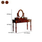 Traditional Solid Wood Vanity Dressing Table With Drawer, Brown Makeup Counter