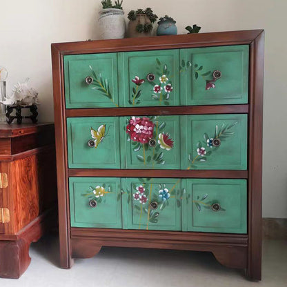 Cassa di accento moderno di metà secolo con cassetti, cassa del rettangolo di legno