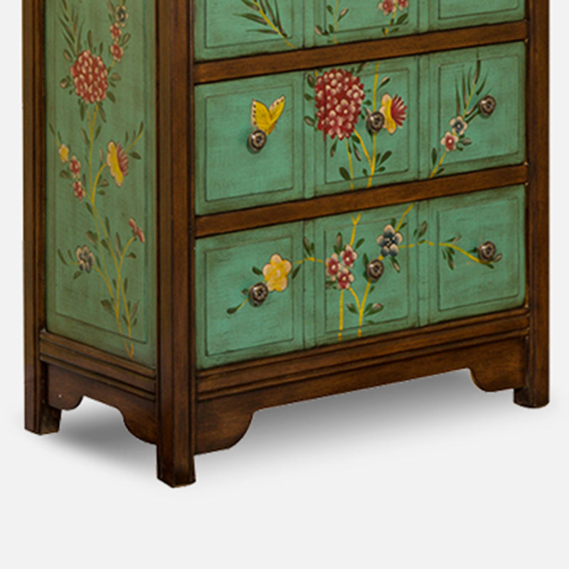 Cassa di accento moderno di metà secolo con cassetti, cassa del rettangolo di legno