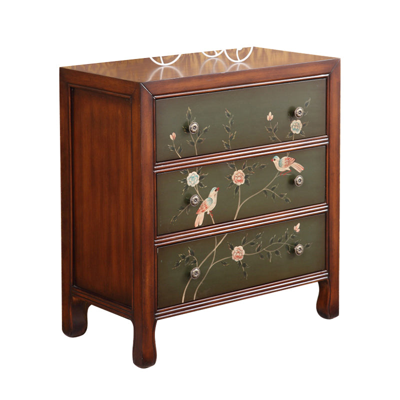 Cassa di accento moderno di metà secolo con cassetti, cassa del rettangolo di legno