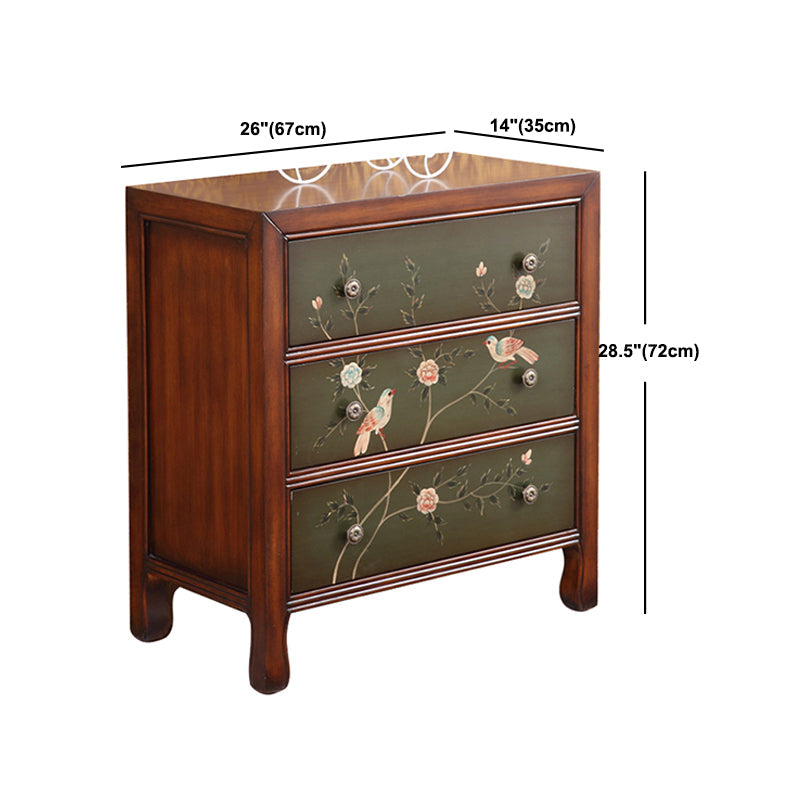 Cassa di accento moderno di metà secolo con cassetti, cassa del rettangolo di legno