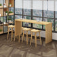 Table du bistrot en bois massif rectangle Table de pub moderne avec un double piédestal de nature