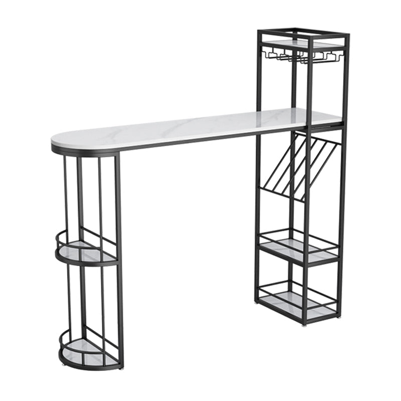 Tavolo da pub a forma irregolare in pietra sinterizzato tavolo da bistrot di bistrot lussuoso con doppio piedistallo