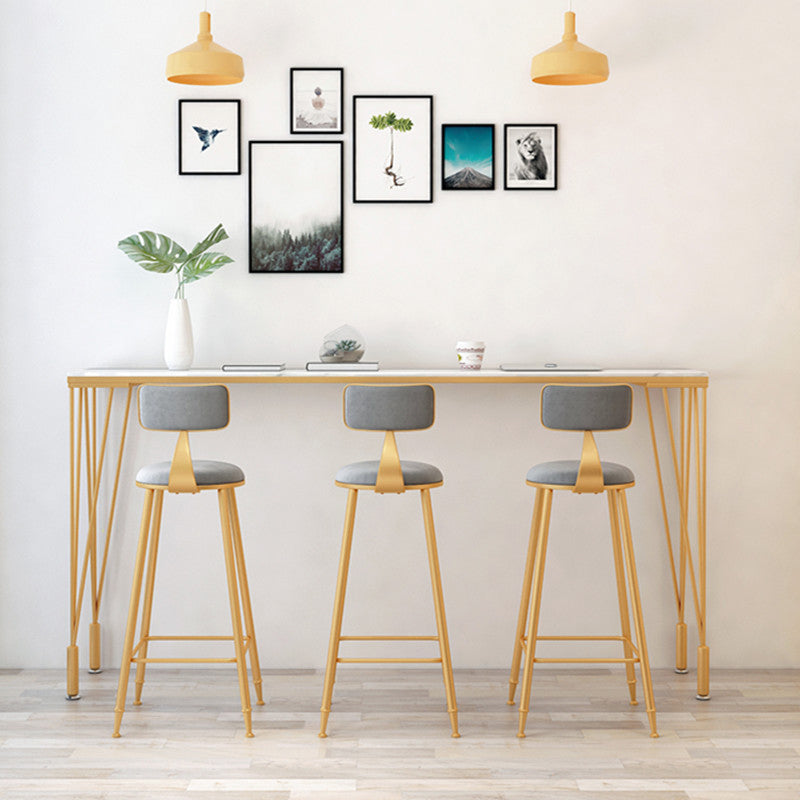 Tavolo da bar rettangolare in marmo artificiale tavolo da bistrot lussuoso con 4 gambe