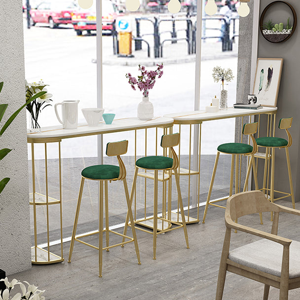 Tavolo da bar ovale in pietra sinterizzato tavolo da bistrot lussuoso con doppio piedistallo