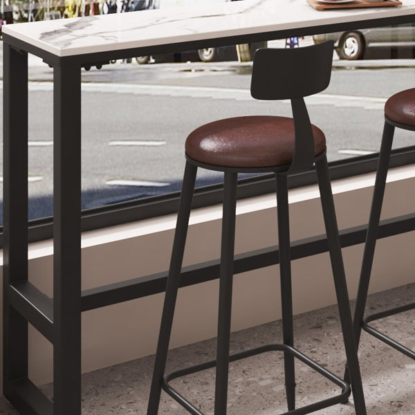 Tavolo da vino rettangolo industriale tavolo da cocktail bar di pietra bianca per negozio