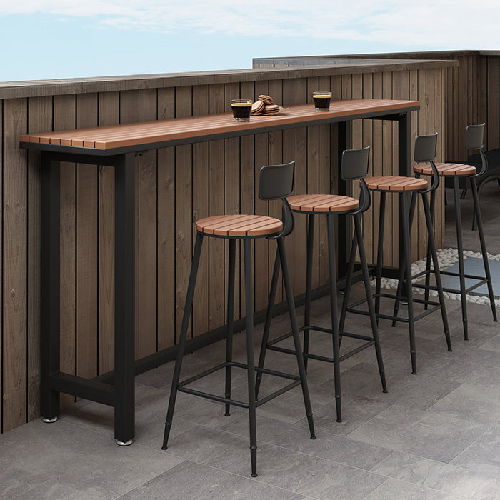 Tavolo da bar in legno in finto marrone tavolo da pub in metallo contemporaneo