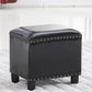 Moderne rechthoek Pouf Ottomaanse faux leerstoel Ottoman met nagellop -trim