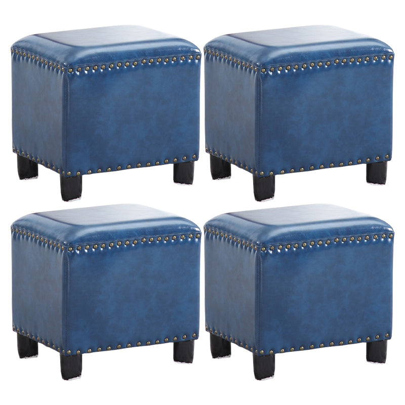 Rectangle moderne Pouf Ottoman Faux Leather Chair Ottoman avec garniture