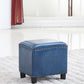 Moderno rettangolo pouf ottomane sedia in pelle finta ottomana con rivestimento per nailhead