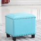 Moderno rettangolo pouf ottomane sedia in pelle finta ottomana con rivestimento per nailhead