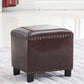 Moderne rechthoek Pouf Ottomaanse faux leerstoel Ottoman met nagellop -trim