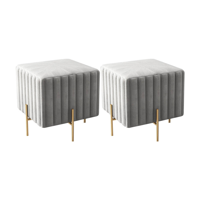 Glam Square Boucle Pouf Plain Samt Metallrahmen Wasserfestes osmanisches Fußstütze